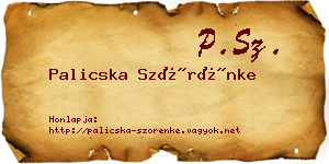 Palicska Szörénke névjegykártya